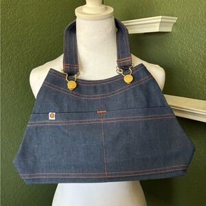 Big Bud Press Blue Mini Bag with Orange Stitching